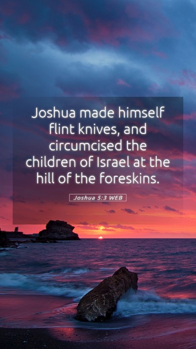 Picture 05 - Joshua 5:3 WEB Mobile Phone Wallpaper - Joshua made himself flint knives, and circumcised - Mobile Bible Verse Wallpaper