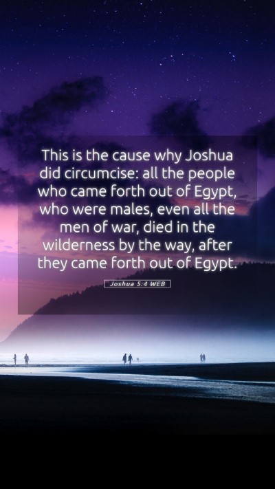 Picture 05 - Joshua 5:4 WEB Mobile Phone Wallpaper - This is the cause why Joshua did circumcise: all - Mobile Bible Verse Wallpaper