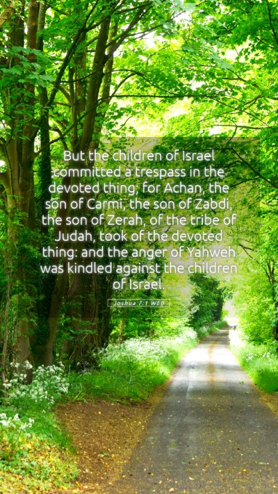 Picture 05 - Joshua 7:1 WEB Mobile Phone Wallpaper - But the children of Israel committed a trespass - Mobile Bible Verse Wallpaper