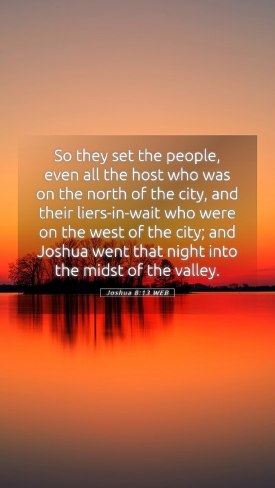Picture 05 - Joshua 8:13 WEB Mobile Phone Wallpaper - So they set the people, even all the host who was - Mobile Bible Verse Wallpaper