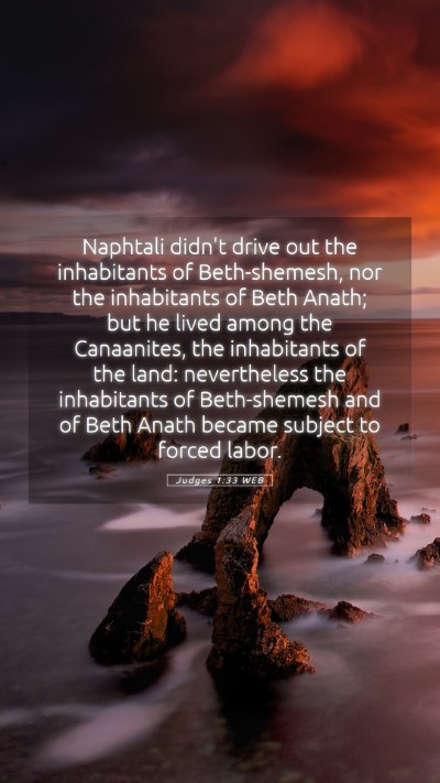 Picture 05 - Judges 1:33 WEB Mobile Phone Wallpaper - Naphtali didn't drive out the inhabitants of - Mobile Bible Verse Wallpaper