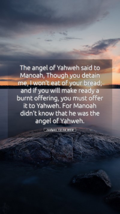 Picture 05 - Judges 13:16 WEB Mobile Phone Wallpaper - The angel of Yahweh said to Manoah, Though you - Mobile Bible Verse Wallpaper