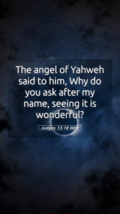 Picture 05 - Judges 13:18 WEB Mobile Phone Wallpaper - The angel of Yahweh said to him, Why do you ask - Mobile Bible Verse Wallpaper