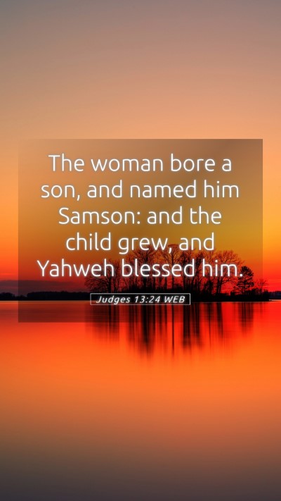 Picture 05 - Judges 13:24 WEB Mobile Phone Wallpaper - The woman bore a son, and named him Samson: and - Mobile Bible Verse Wallpaper
