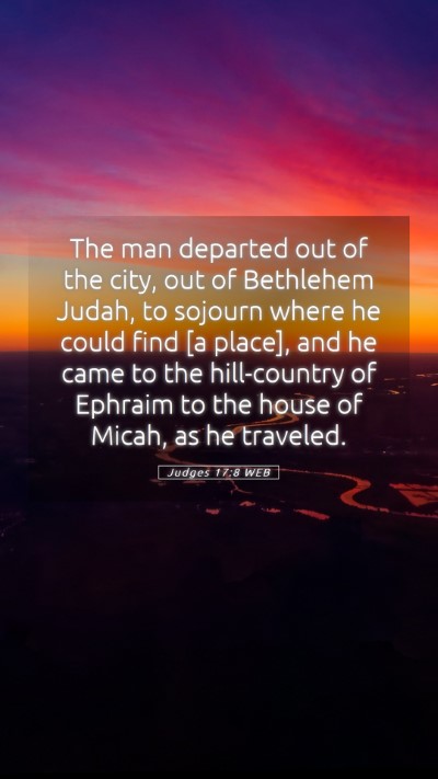 Picture 05 - Judges 17:8 WEB Mobile Phone Wallpaper - The man departed out of the city, out of - Mobile Bible Verse Wallpaper