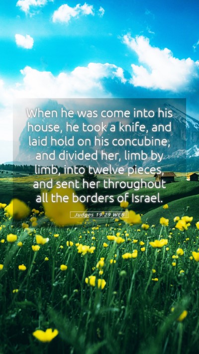 Picture 05 - Judges 19:29 WEB Mobile Phone Wallpaper - When he was come into his house, he took a knife, - Mobile Bible Verse Wallpaper