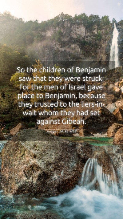 Picture 05 - Judges 20:36 WEB Mobile Phone Wallpaper - So the children of Benjamin saw that they were - Mobile Bible Verse Wallpaper