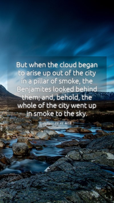 Picture 05 - Judges 20:40 WEB Mobile Phone Wallpaper - But when the cloud began to arise up out of the - Mobile Bible Verse Wallpaper