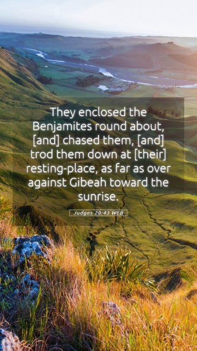 Picture 05 - Judges 20:43 WEB Mobile Phone Wallpaper - They enclosed the Benjamites round about, [and] - Mobile Bible Verse Wallpaper