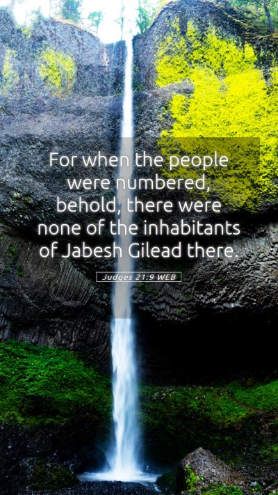 Picture 05 - Judges 21:9 WEB Mobile Phone Wallpaper - For when the people were numbered, behold, there - Mobile Bible Verse Wallpaper