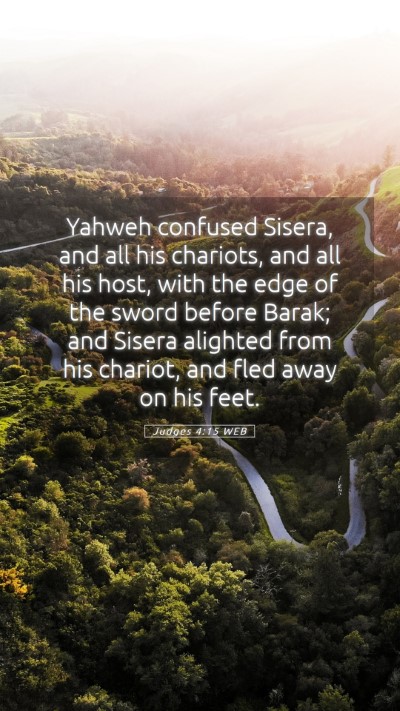 Picture 05 - Judges 4:15 WEB Mobile Phone Wallpaper - Yahweh confused Sisera, and all his chariots, and - Mobile Bible Verse Wallpaper