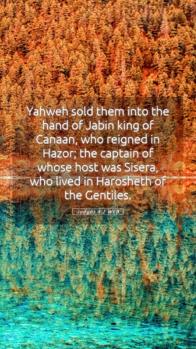 Picture 05 - Judges 4:2 WEB Mobile Phone Wallpaper - Yahweh sold them into the hand of Jabin king of - Mobile Bible Verse Wallpaper