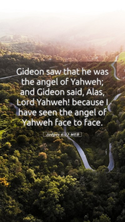 Picture 05 - Judges 6:22 WEB Mobile Phone Wallpaper - Gideon saw that he was the angel of Yahweh; and - Mobile Bible Verse Wallpaper