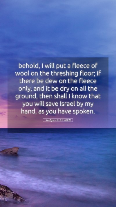 Picture 05 - Judges 6:37 WEB Mobile Phone Wallpaper - behold, I will put a fleece of wool on the - Mobile Bible Verse Wallpaper