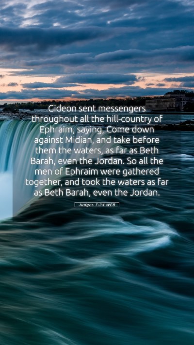 Picture 05 - Judges 7:24 WEB Mobile Phone Wallpaper - Gideon sent messengers throughout all the - Mobile Bible Verse Wallpaper