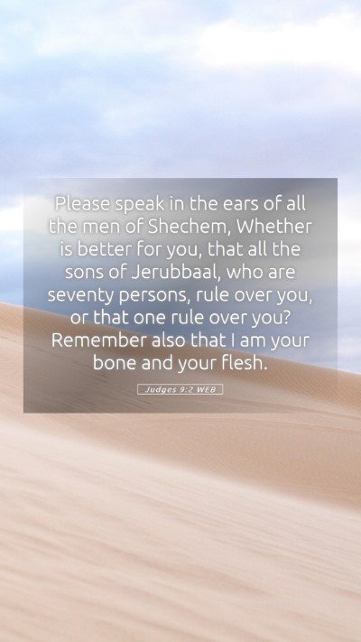 Picture 05 - Judges 9:2 WEB Mobile Phone Wallpaper - Please speak in the ears of all the men of - Mobile Bible Verse Wallpaper