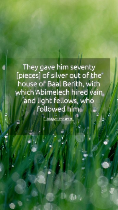 Picture 05 - Judges 9:4 WEB Mobile Phone Wallpaper - They gave him seventy [pieces] of silver out of - Mobile Bible Verse Wallpaper