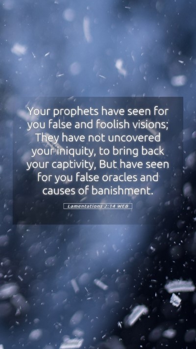 Picture 05 - Lamentations 2:14 WEB Mobile Phone Wallpaper - Your prophets have seen for you false and foolish - Mobile Bible Verse Wallpaper