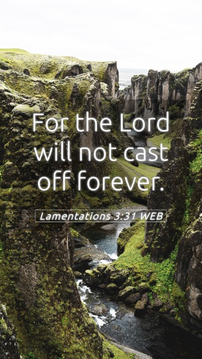 Picture 05 - Lamentations 3:31 WEB Mobile Phone Wallpaper - For the Lord will not cast off - Mobile Bible Verse Wallpaper