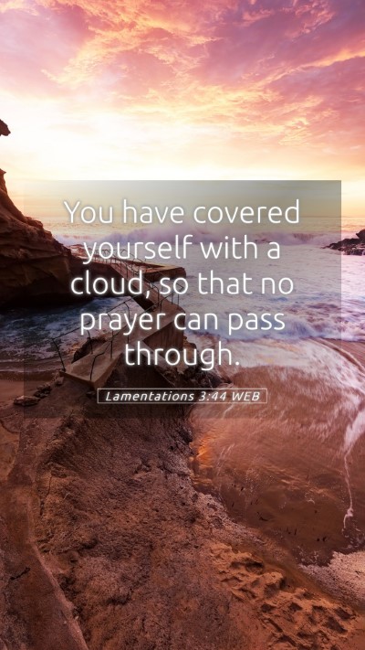 Picture 05 - Lamentations 3:44 WEB Mobile Phone Wallpaper - You have covered yourself with a cloud, so that - Mobile Bible Verse Wallpaper