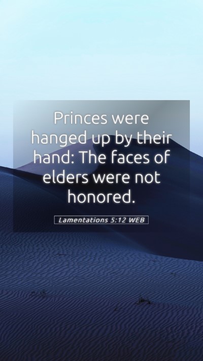 Picture 05 - Lamentations 5:12 WEB Mobile Phone Wallpaper - Princes were hanged up by their hand: The faces - Mobile Bible Verse Wallpaper