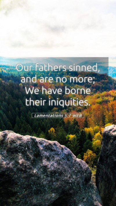 Picture 05 - Lamentations 5:7 WEB Mobile Phone Wallpaper - Our fathers sinned, and are no more; We have - Mobile Bible Verse Wallpaper