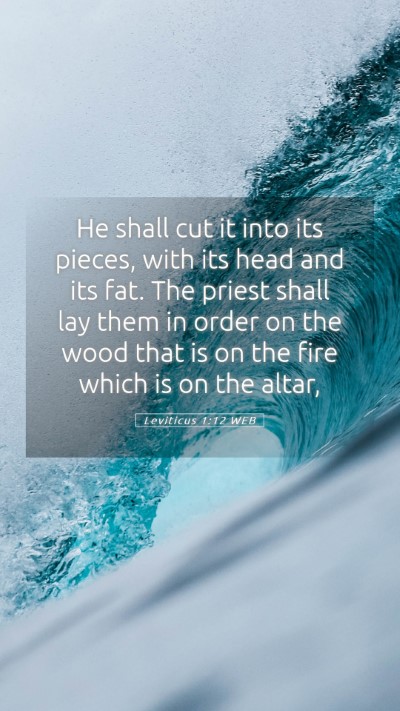 Picture 05 - Leviticus 1:12 WEB Mobile Phone Wallpaper - He shall cut it into its pieces, with its head - Mobile Bible Verse Wallpaper