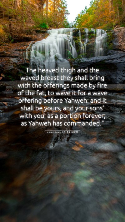 Picture 05 - Leviticus 10:15 WEB Mobile Phone Wallpaper - The heaved thigh and the waved breast they shall - Mobile Bible Verse Wallpaper