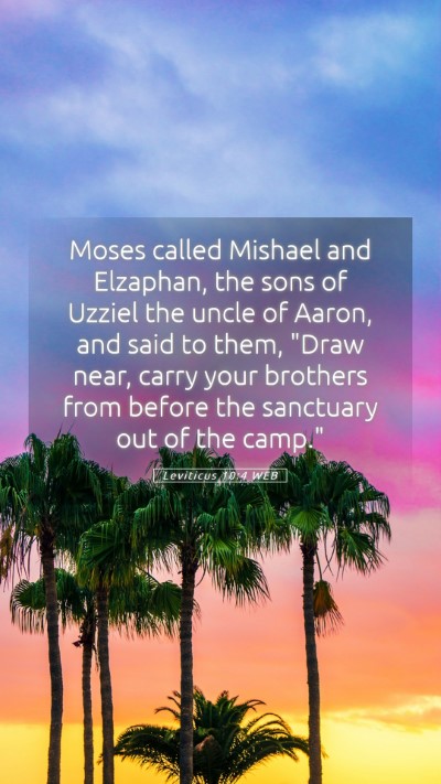 Picture 05 - Leviticus 10:4 WEB Mobile Phone Wallpaper - Moses called Mishael and Elzaphan, the sons of - Mobile Bible Verse Wallpaper