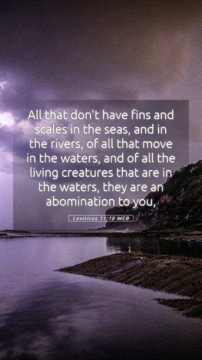 Picture 05 - Leviticus 11:10 WEB Mobile Phone Wallpaper - All that don't have fins and scales in the seas, - Mobile Bible Verse Wallpaper