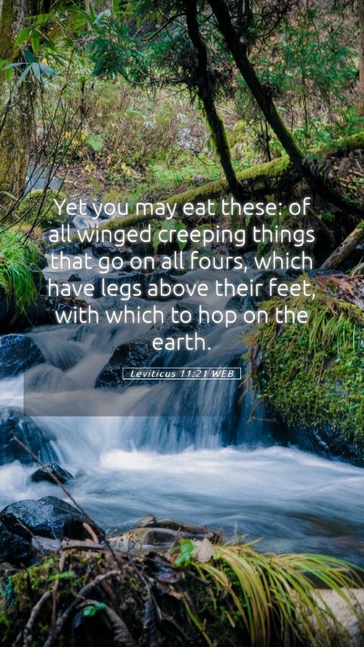 Picture 05 - Leviticus 11:21 WEB Mobile Phone Wallpaper - Yet you may eat these: of all winged creeping - Mobile Bible Verse Wallpaper