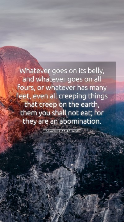 Picture 05 - Leviticus 11:42 WEB Mobile Phone Wallpaper - Whatever goes on its belly, and whatever goes on - Mobile Bible Verse Wallpaper