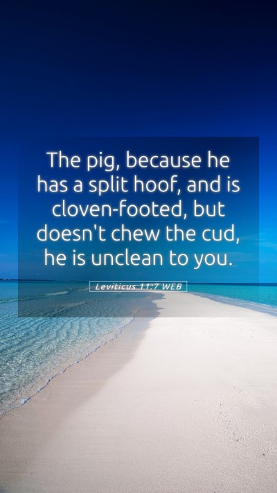 Picture 05 - Leviticus 11:7 WEB Mobile Phone Wallpaper - The pig, because he has a split hoof, and is - Mobile Bible Verse Wallpaper