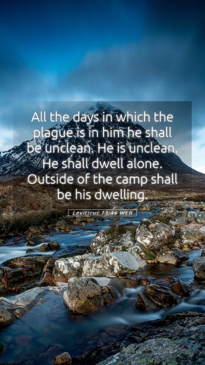 Picture 05 - Leviticus 13:46 WEB Mobile Phone Wallpaper - All the days in which the plague is in him he - Mobile Bible Verse Wallpaper