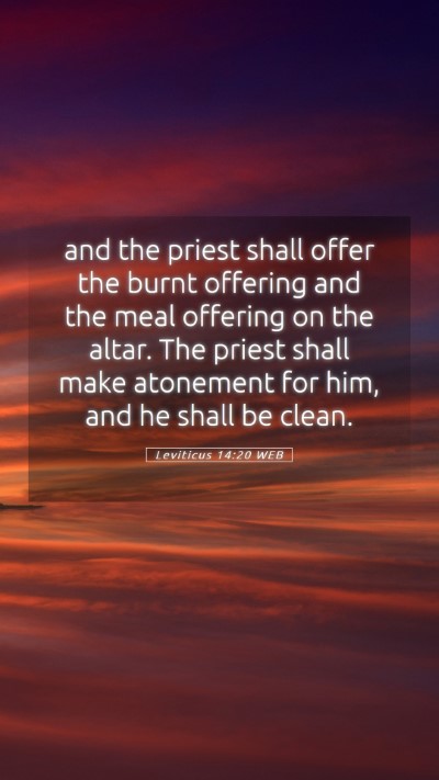 Picture 05 - Leviticus 14:20 WEB Mobile Phone Wallpaper - and the priest shall offer the burnt offering and - Mobile Bible Verse Wallpaper