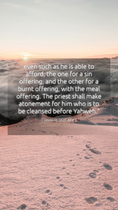 Picture 05 - Leviticus 14:31 WEB Mobile Phone Wallpaper - even such as he is able to afford, the one for a - Mobile Bible Verse Wallpaper