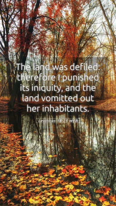 Picture 05 - Leviticus 18:25 WEB Mobile Phone Wallpaper - The land was defiled: therefore I punished its - Mobile Bible Verse Wallpaper