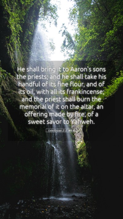 Picture 05 - Leviticus 2:2 WEB Mobile Phone Wallpaper - He shall bring it to Aaron's sons the priests; - Mobile Bible Verse Wallpaper