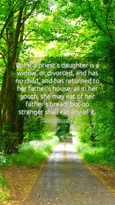 Picture 05 - Leviticus 22:13 WEB Mobile Phone Wallpaper - But if a priest's daughter is a widow, or - Mobile Bible Verse Wallpaper