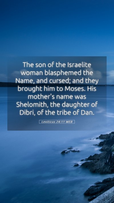 Picture 05 - Leviticus 24:11 WEB Mobile Phone Wallpaper - The son of the Israelite woman blasphemed the - Mobile Bible Verse Wallpaper