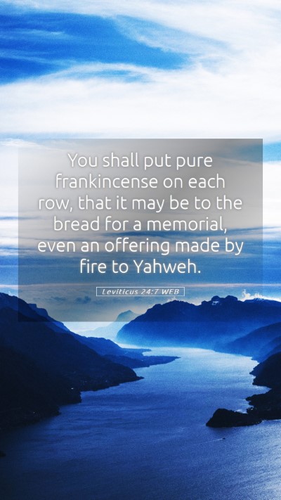 Picture 05 - Leviticus 24:7 WEB Mobile Phone Wallpaper - You shall put pure frankincense on each row, that - Mobile Bible Verse Wallpaper