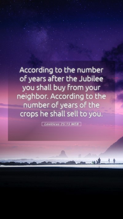 Picture 05 - Leviticus 25:15 WEB Mobile Phone Wallpaper - According to the number of years after the - Mobile Bible Verse Wallpaper