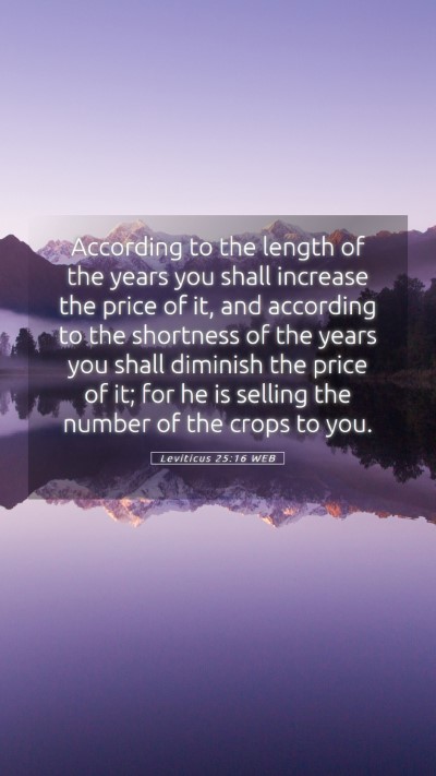 Picture 05 - Leviticus 25:16 WEB Mobile Phone Wallpaper - According to the length of the years you shall - Mobile Bible Verse Wallpaper
