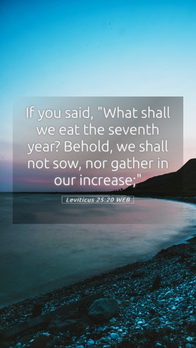 Picture 05 - Leviticus 25:20 WEB Mobile Phone Wallpaper - If you said, 