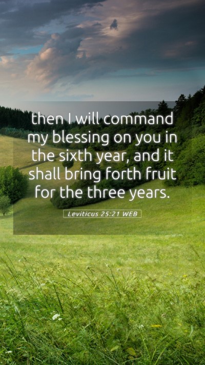 Picture 05 - Leviticus 25:21 WEB Mobile Phone Wallpaper - then I will command my blessing on you in the - Mobile Bible Verse Wallpaper