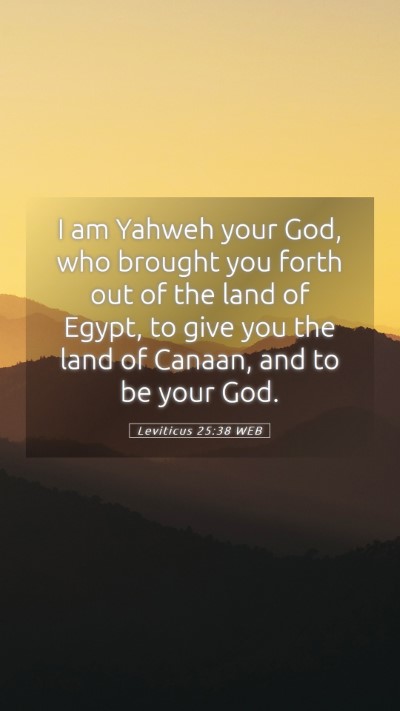 Picture 05 - Leviticus 25:38 WEB Mobile Phone Wallpaper - I am Yahweh your God, who brought you forth out - Mobile Bible Verse Wallpaper