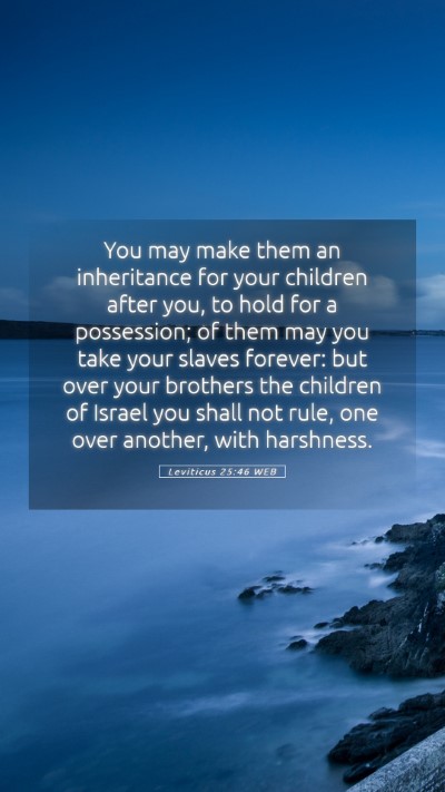 Picture 05 - Leviticus 25:46 WEB Mobile Phone Wallpaper - You may make them an inheritance for your - Mobile Bible Verse Wallpaper