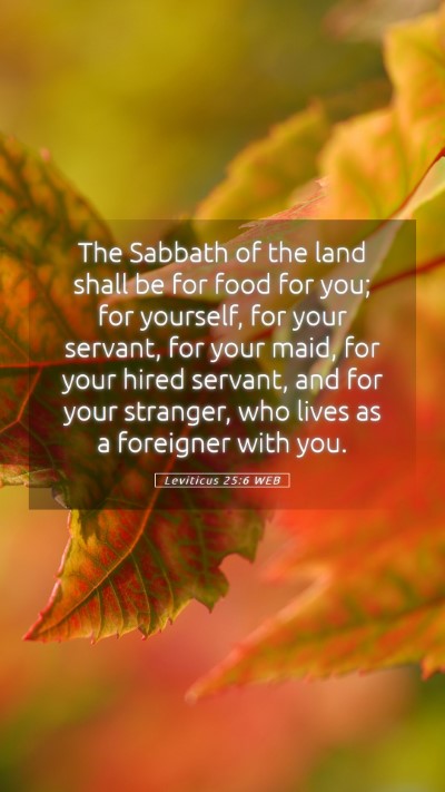 Picture 05 - Leviticus 25:6 WEB Mobile Phone Wallpaper - The Sabbath of the land shall be for food for - Mobile Bible Verse Wallpaper