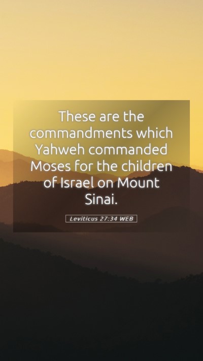 Picture 05 - Leviticus 27:34 WEB Mobile Phone Wallpaper - These are the commandments which Yahweh commanded - Mobile Bible Verse Wallpaper