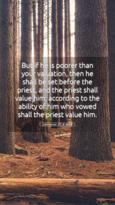Picture 05 - Leviticus 27:8 WEB Mobile Phone Wallpaper - But if he is poorer than your valuation, then he - Mobile Bible Verse Wallpaper